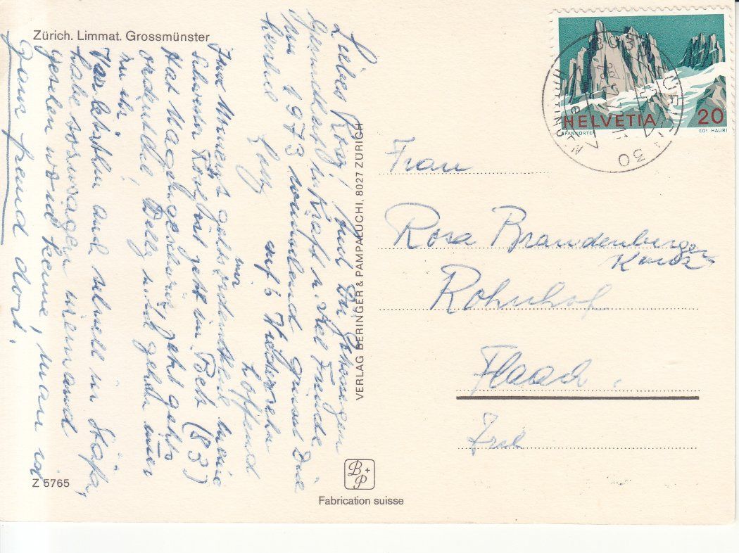 Cartoline postali: Zürich Neujahrskarte 1972 – Usato da Bürglen TG venduto da StampGraf 1