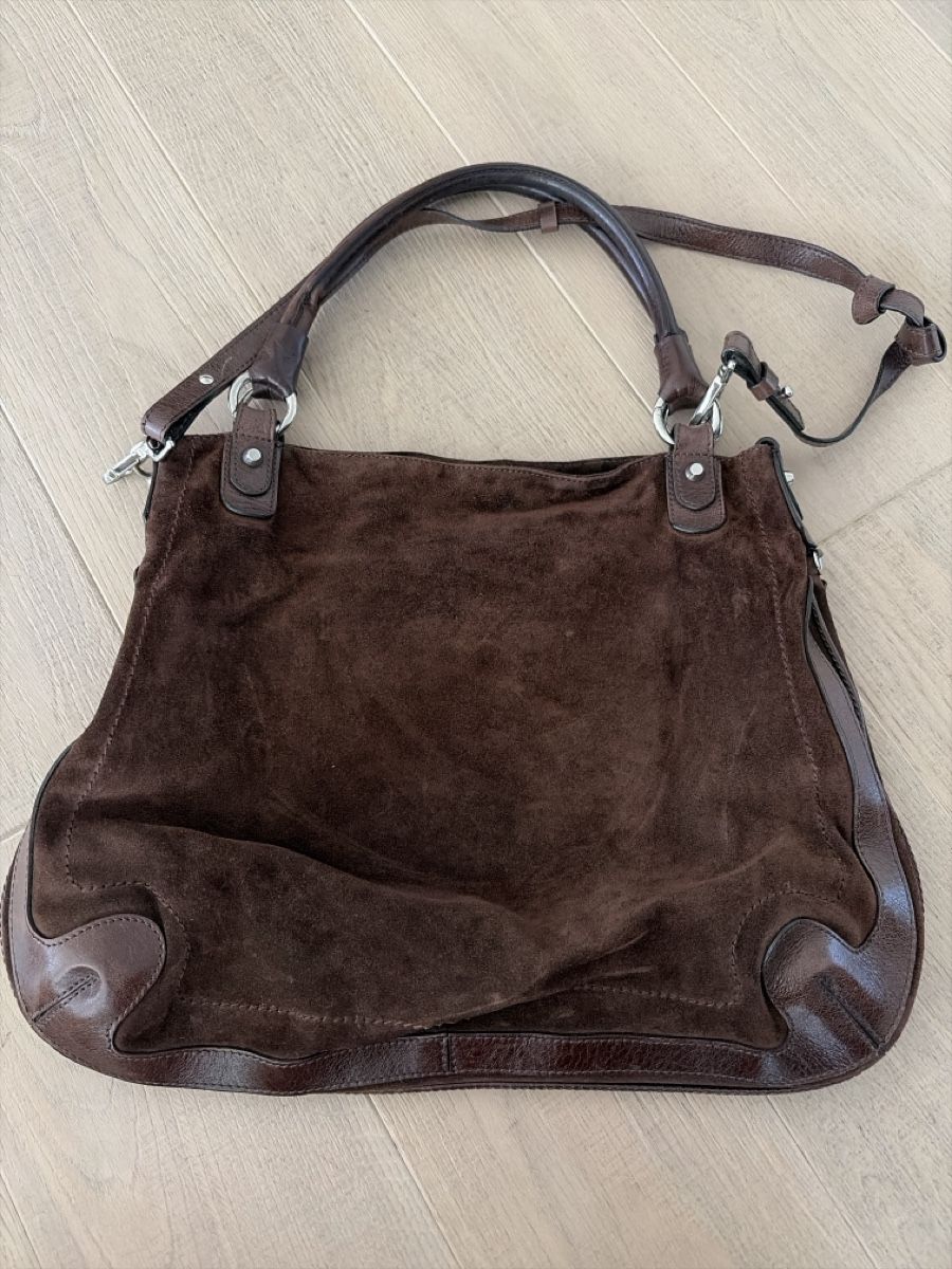 Navyboot Borse da donna: NAVYBOOT Handtasche braun Wildleder ca. 32cm x 40cm – Usato da Bettingen venduto da timtam16