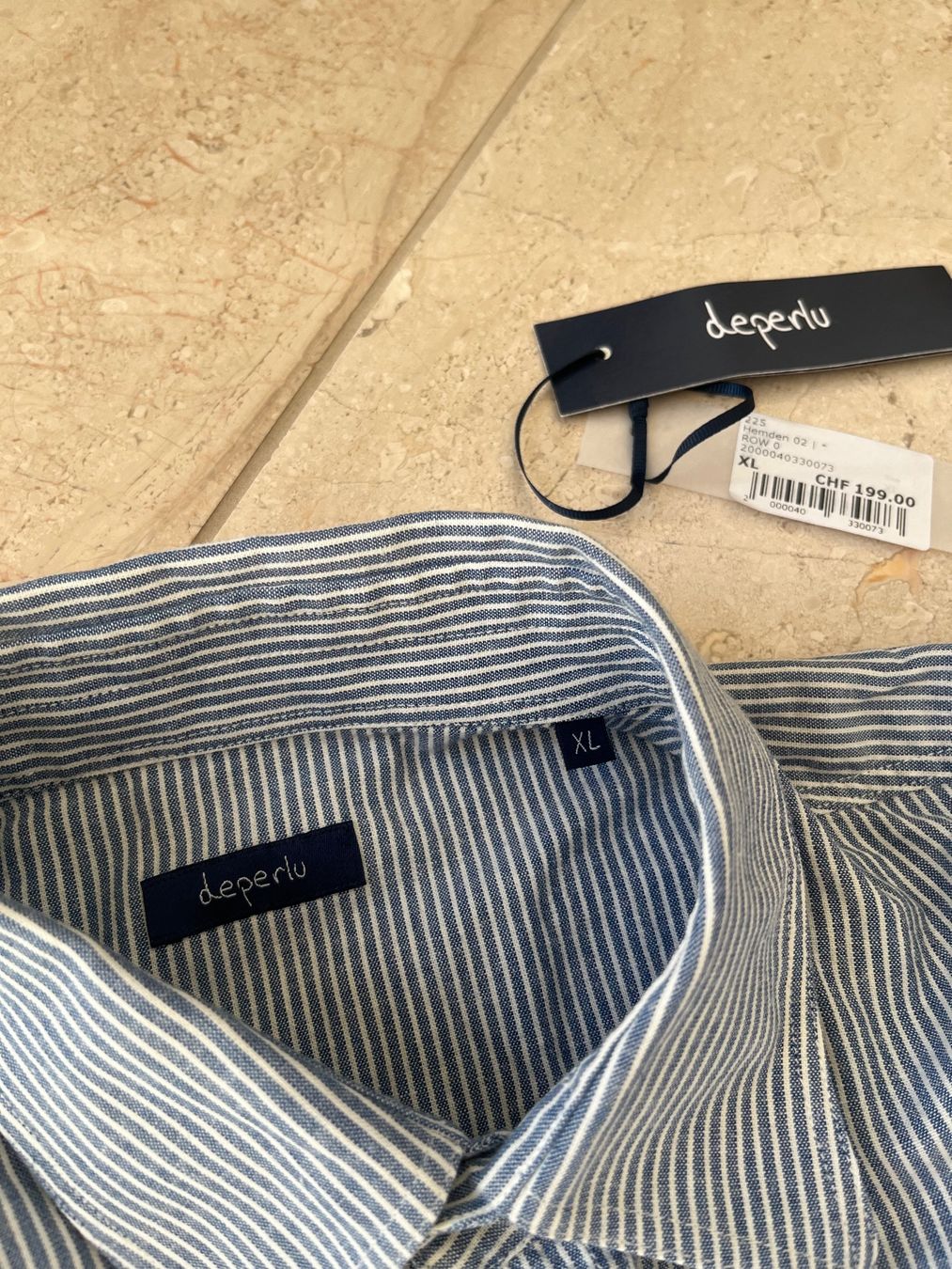 Chemises: Deperlu Cotton Shirt LS Blue/White Striped - XL – D'occasion à Wangen b. Olten par ricochet56 1