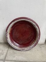 Untersetzer für Blumentopf, glasiert, rot