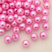 Acrylperlen Rund Rosa-Pink 100Stück