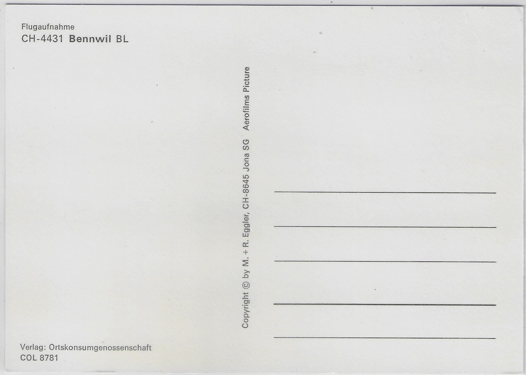 Cartoline postali: Flugaufnahme Bennwil BL – Antico da Ettingen venduto da Kartenplanet 1