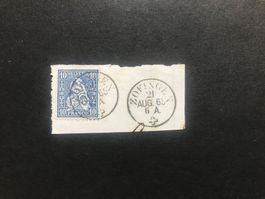 1865, Sitzende Helvetia Nr.31 auf Unterlage