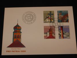 Pro Patria FDC 1996 Nr. 251 - 254 Kulturgüter + Landschaften
