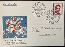 Tag der Briefmarke 1951 auf Originalkarte, SBK 18 Fr.