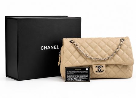Chanel Jumbo Flap Bag Kaviar Leder Beige Clair – Zertifikat