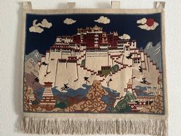 Handgewebter Tibet-Teppich aus Schafswolle