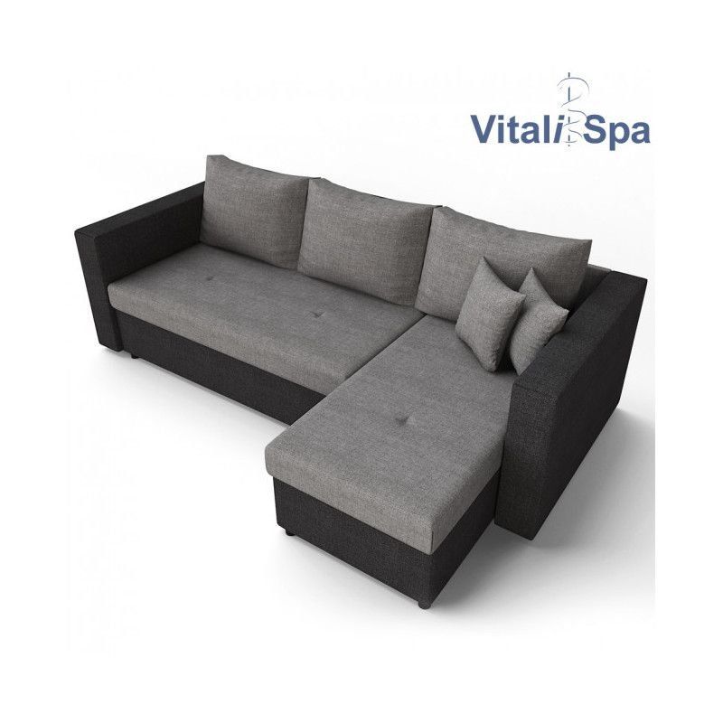 Divani: Ecksofa mit Schlaffunktion Grau/Schwarz - Sofa - Schlafsofa – Nuovo e nell'imballaggio originale da Wallenwil venduto da toesstal-vertrieb 3