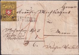 Rayonbrief: MAIKIRCH 1851, 16II T.8 B1-LO, A1-Qualität +3ATT