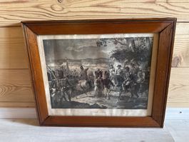 Superbe lithographie représentant la Bataille de Lützen