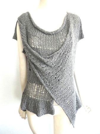 Lily White exklusiver Sommer Pullover Grobstrick Top, M/L