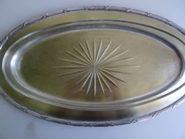 Jugendstil Platte mit Glaseinsatz