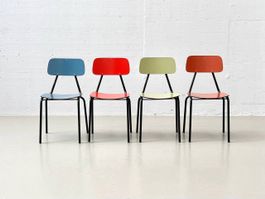 Sedie impilabili con seduta e schienale in formica, anni '70