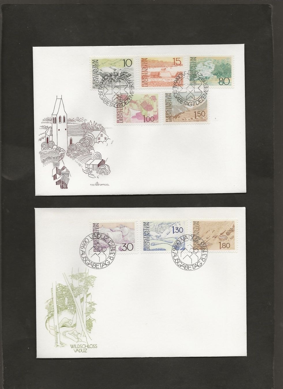 Tutti i francobolli: 16 FDC Liechtenstein 1972 bis 1974 – Usato da Au ZH venduto da xelagreb01 3