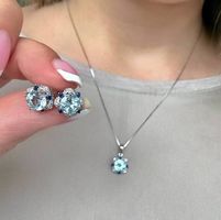 Elegantes 925er Silber-Set mit Topas