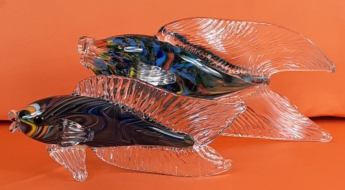 Murano Tutte le decorazioni: MURANO schöne Fisch "Mutter+Baby" Deko – Nuovo (secondo la descrizione) da Seuzach venduto da VT-Collections2 2