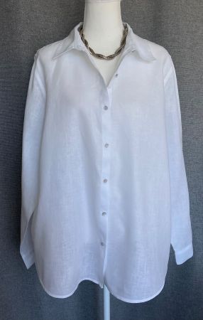 TAHARI Hemdbluse aus Leinen Grösse XL