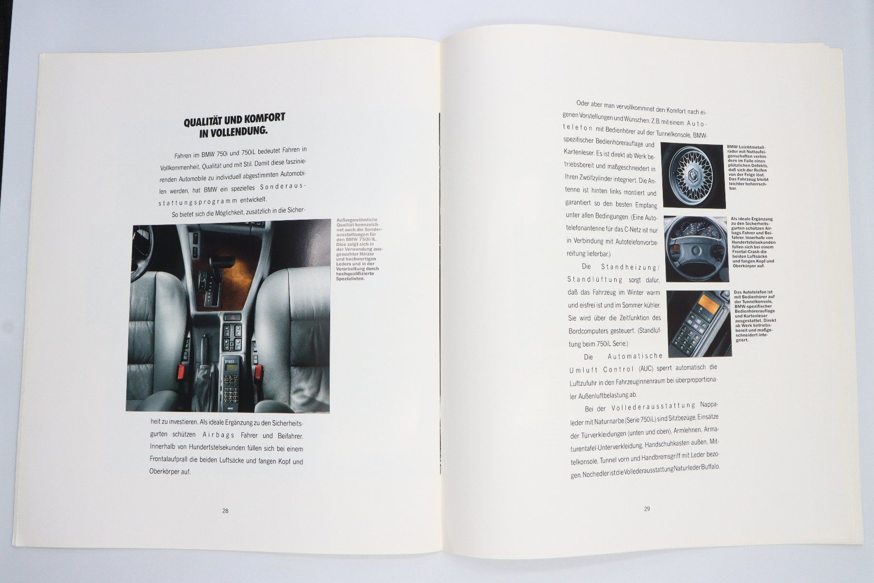 BMW Documenti: BMW 750i / 750iL 1990 Prospekt – Usato da Bühl b.Aarberg venduto da Collectorpassions 7