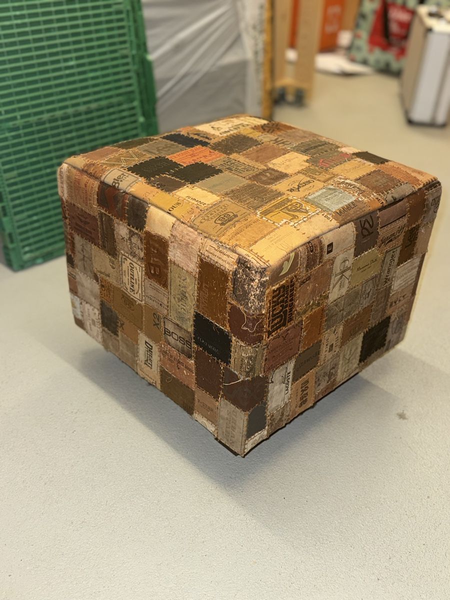 Sgabelli: Leder-Patch Hocker / Sitzhocker, Vintage Look – Usato da Flawil venduto da prodigio 3