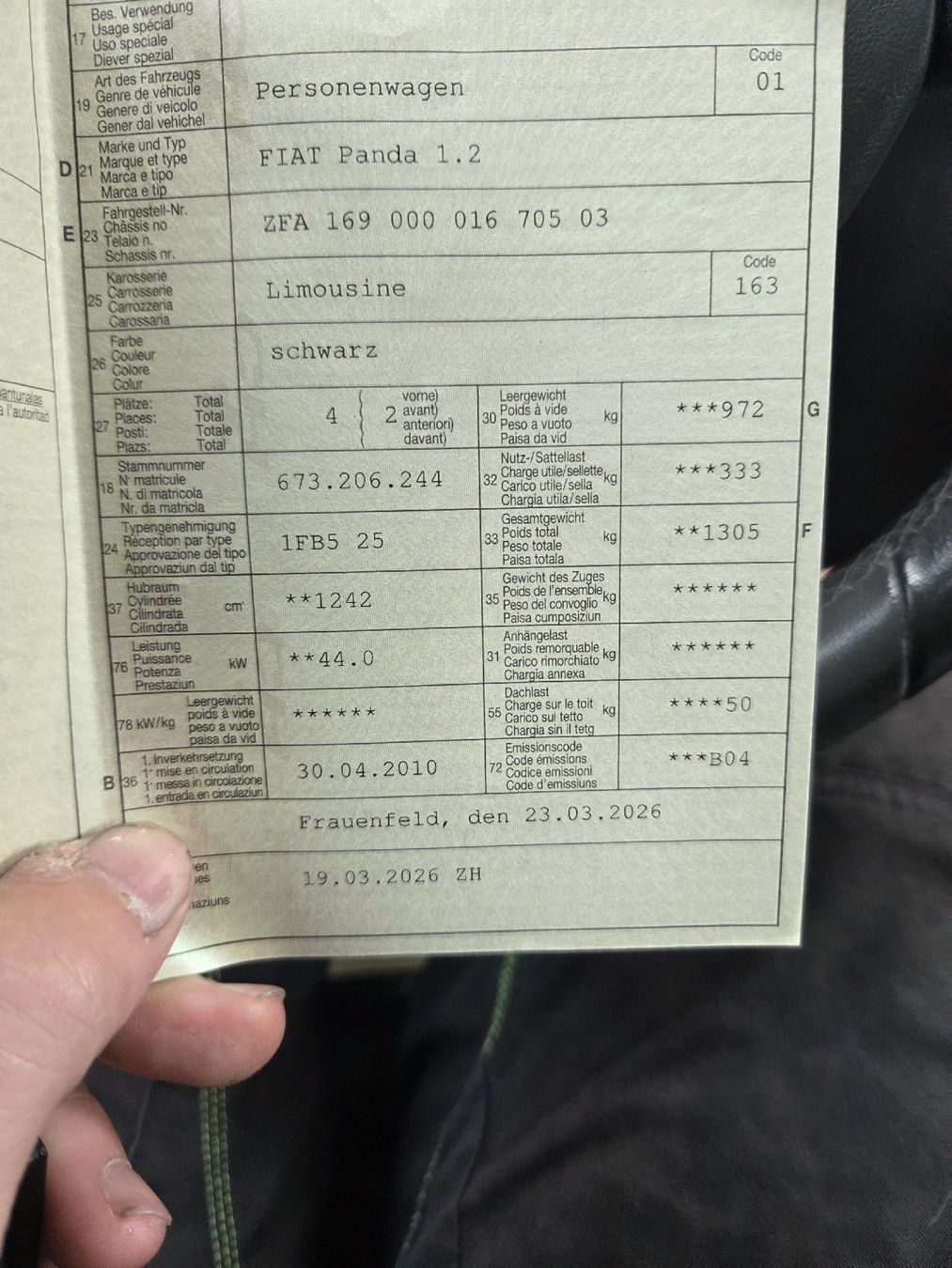 Fiat Automobili: Fiat Panda 1.2  – Usato da Dussnang venduto da Patrick18001600 5