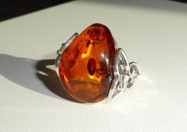 ECHT! * Bernstein RING 925 Silber VP 130,-