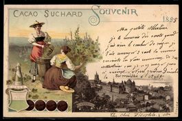 Litho Lausanne, Ortsansicht und Damen in