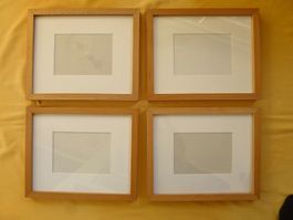 4 schöne Bilderrahmen Wechselrahmen Holz Passepartout