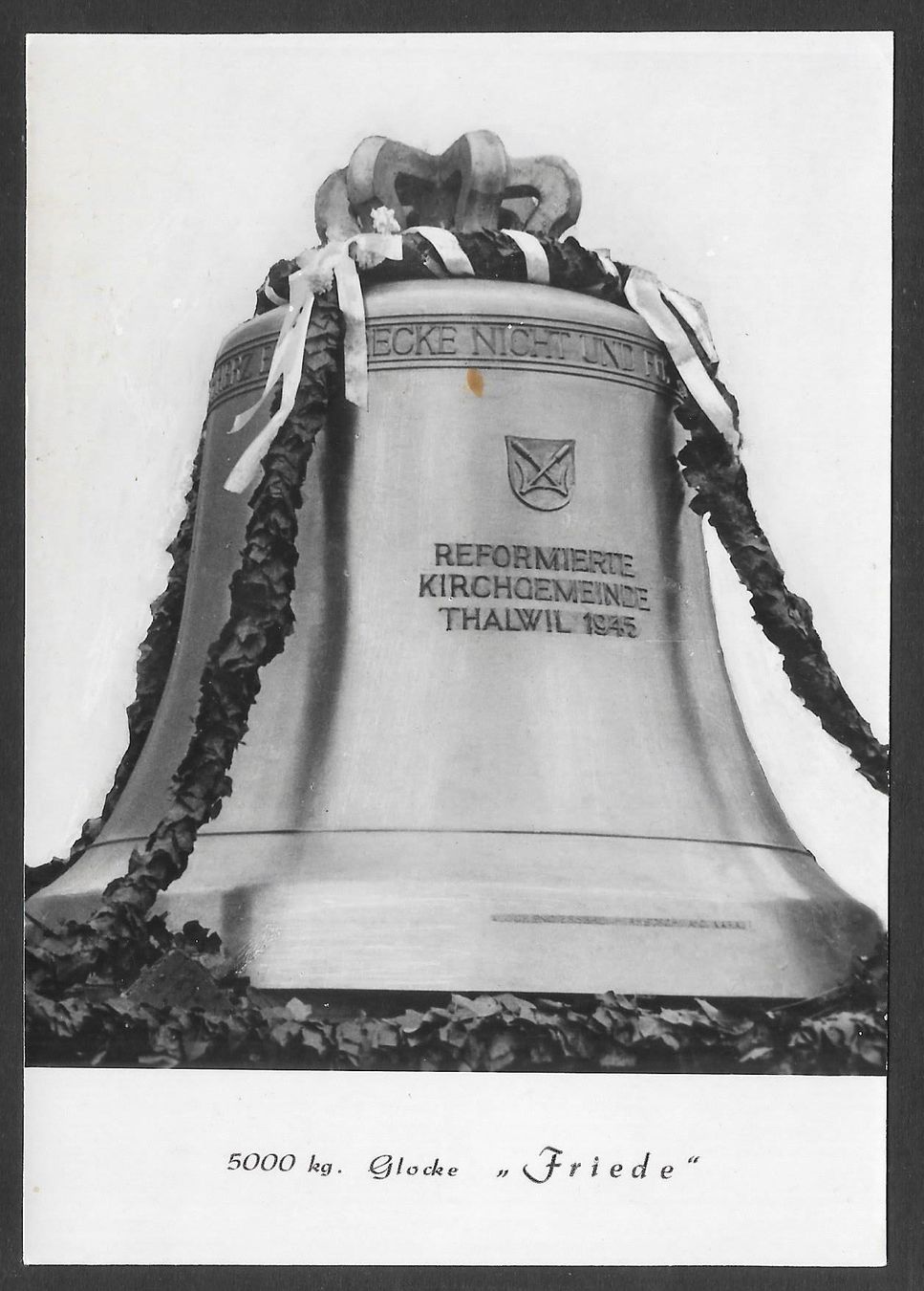 Cartoline postali: Thalwil Reformierte Kirchgemeinde 1945 Glocke "Friede" – Usato da Olten venduto da clotaldi