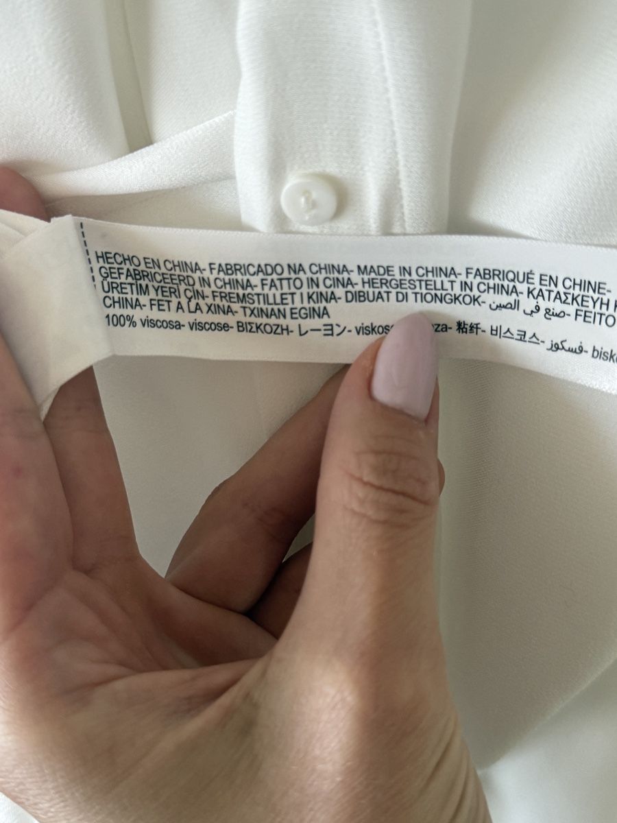 Massimo Dutti Camicette: Massimo Dutti Blouse White Size 36 Bow Neck Viscose – Usato da zug venduto da Inaar 4