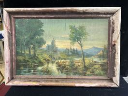 HUILE SUR PANNEAU SIGNÉE ET DATÉE 1944