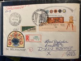 Ungarn 1981 ill. R-FDC SSt Block Tag Briefmarke Brauttruhe