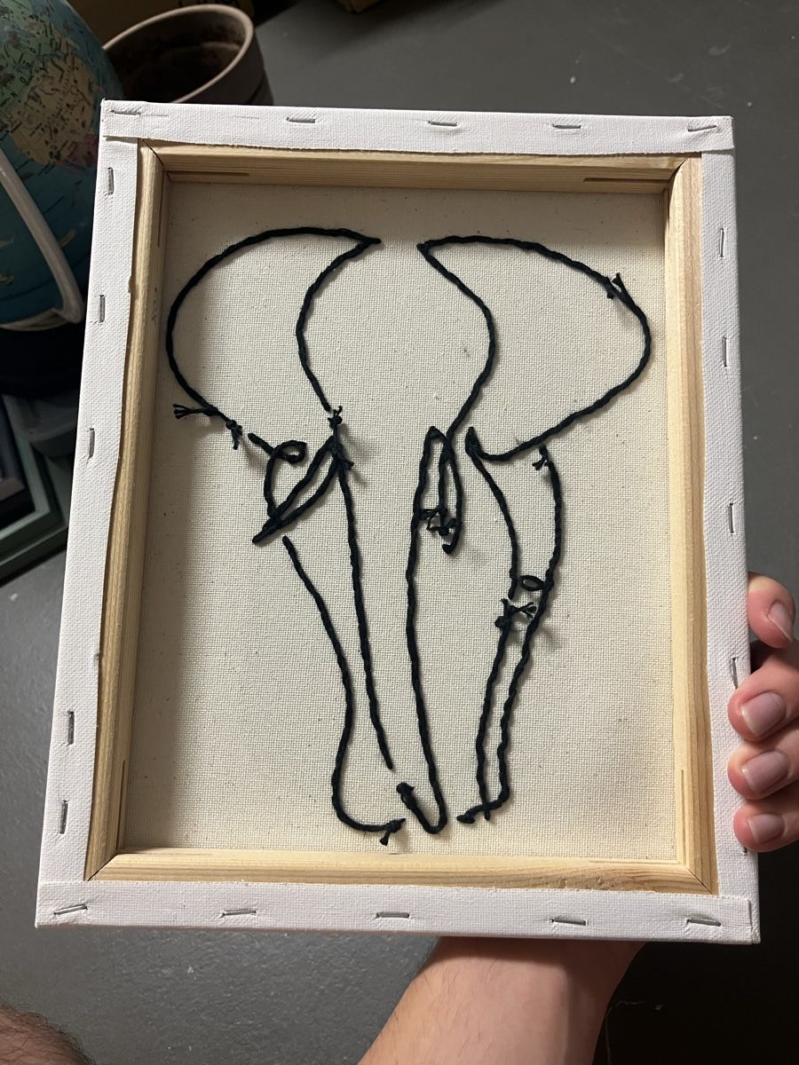 Dipinti: DIY selbstgemachtes Gemälde mit gesticktem Elefant – Usato da Zürich venduto da ole_8rwr 1