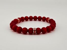 Damenarmband Polaris-Perlen und Strassrondellen in Rot