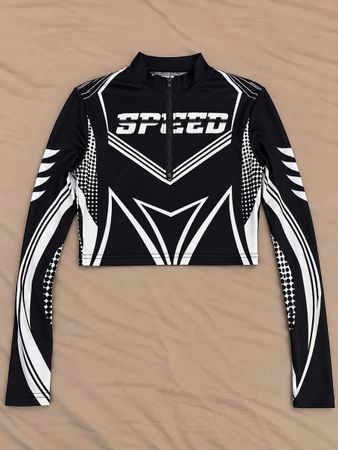 Damen Sportoberteil Speed schwarz weiss neuwertig