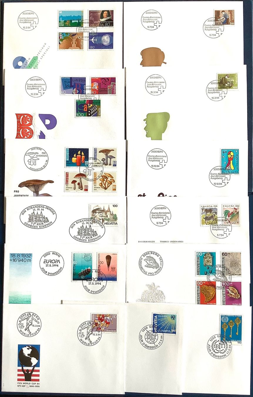 Tutti i francobolli: 1994 - Schweiz FDC / Jahresausgabe – Nuovo (secondo la descrizione) da Liestal venduto da Skunk02