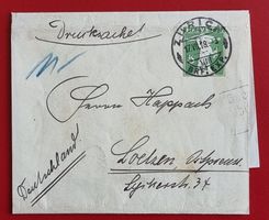 GANZSACHE STREIFBAND LÖTZEN PREUSSEN DEUT. REICH POLEN 1918