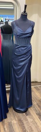 Damen Abendkleid Graublau  Grösse 34 NEU