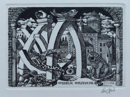 Exlibris Lou Strik - Original Kupferstich signiert