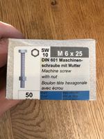 M 6 x 25 DIN 601 Maschinen-schraube mit Mutter 50Stk 