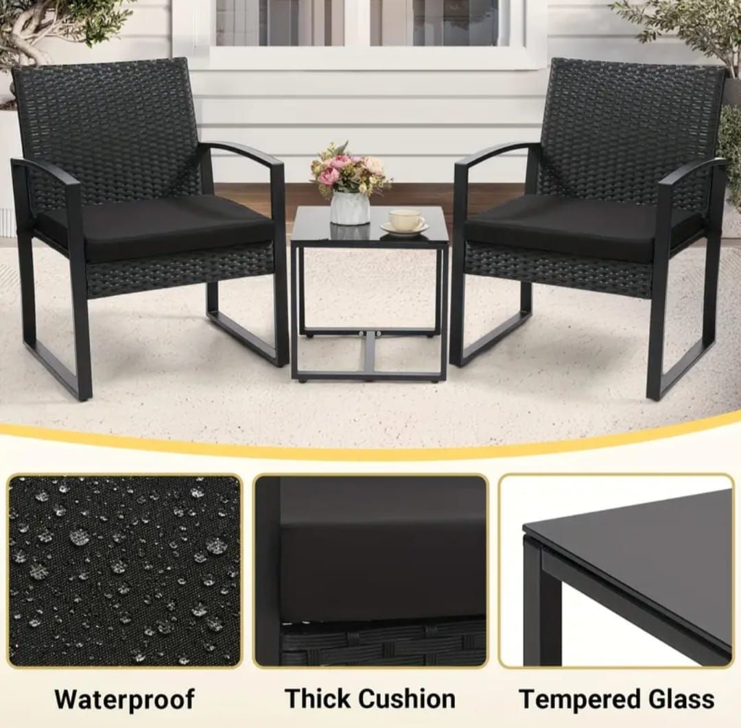 Tischset: 3-teiliges Rattan Bistro-Set – Neu und originalverpackt aus Hochdorf von b1.p 6