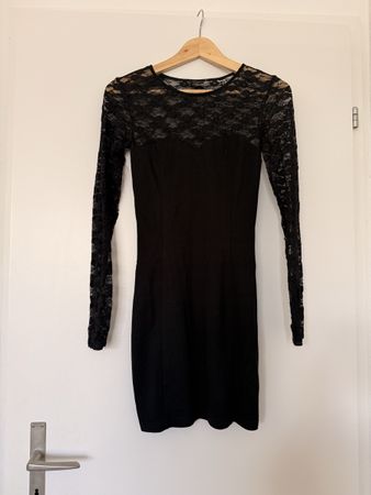 H&M Kleid Damen Spitze Schwarz Grösse S 