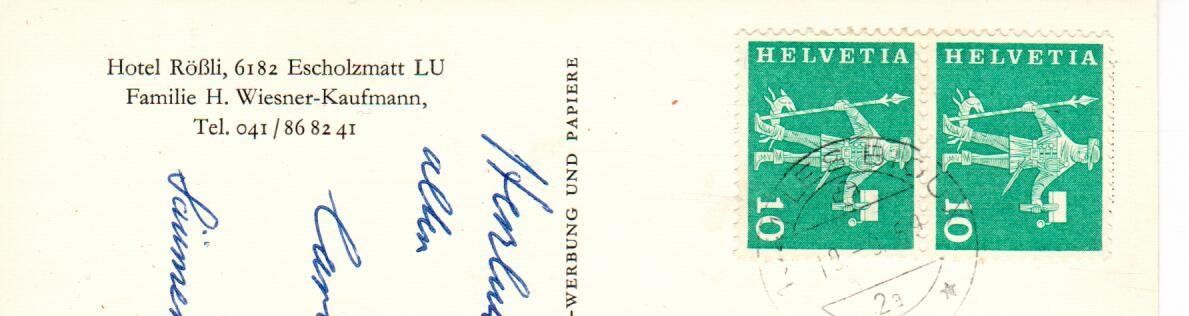 Cartoline postali: Hotel Rössli Escholzmatt LU – Usato da Wolhusen venduto da Curver9 1