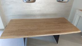 Massiver Esstisch Baumkante geölt L200 B90 H76cm