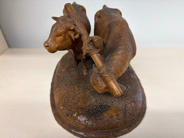 Statuette: geschnitztes Ochsengespann, Brienz, Johann Huggler – Usato da Galgenen venduto da Crystaldisplay 3