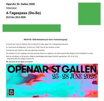 2 x OpenAir St. Gallen 2026 4-Tagespass (Do-So)