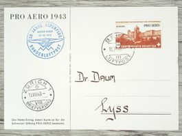 TR15 Carte Postale + Timbre Suisse 1943