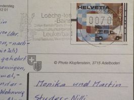 Schweiz, Karte mit Ziffermarke 1996