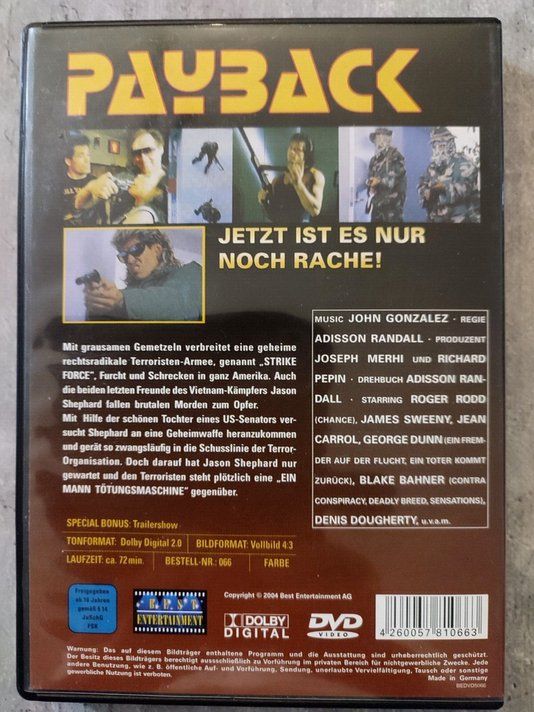 Tutti i DVDs: Payback  (De & Eng)                                  ©'1990 – Usato da St.Gallen venduto da elk2022 1