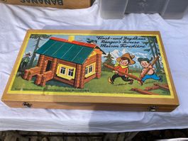 Fortshaus Jagdhaus Holz Konstruktions Spielkasten