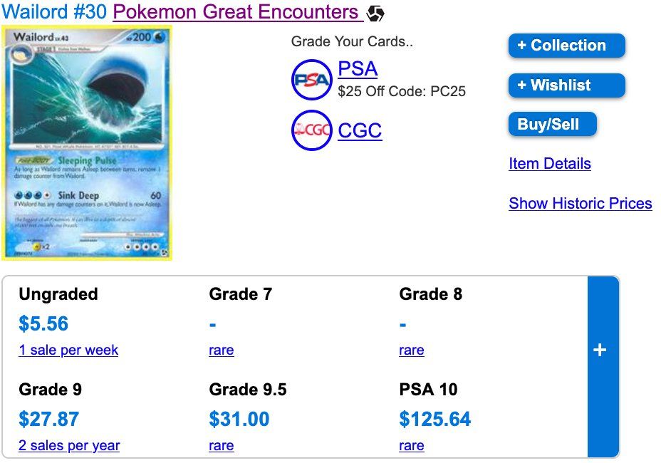 Pokémon Carte collezionabili: Wailord Rare Reverse Holo & Rare 30 – Usato da Zürich venduto da PEACECOCOON 4